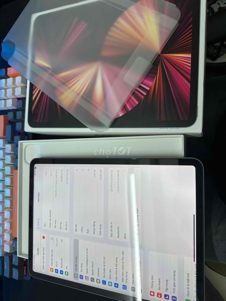 ipad pro m1 128g wifi fullbox chính hãng pin 92