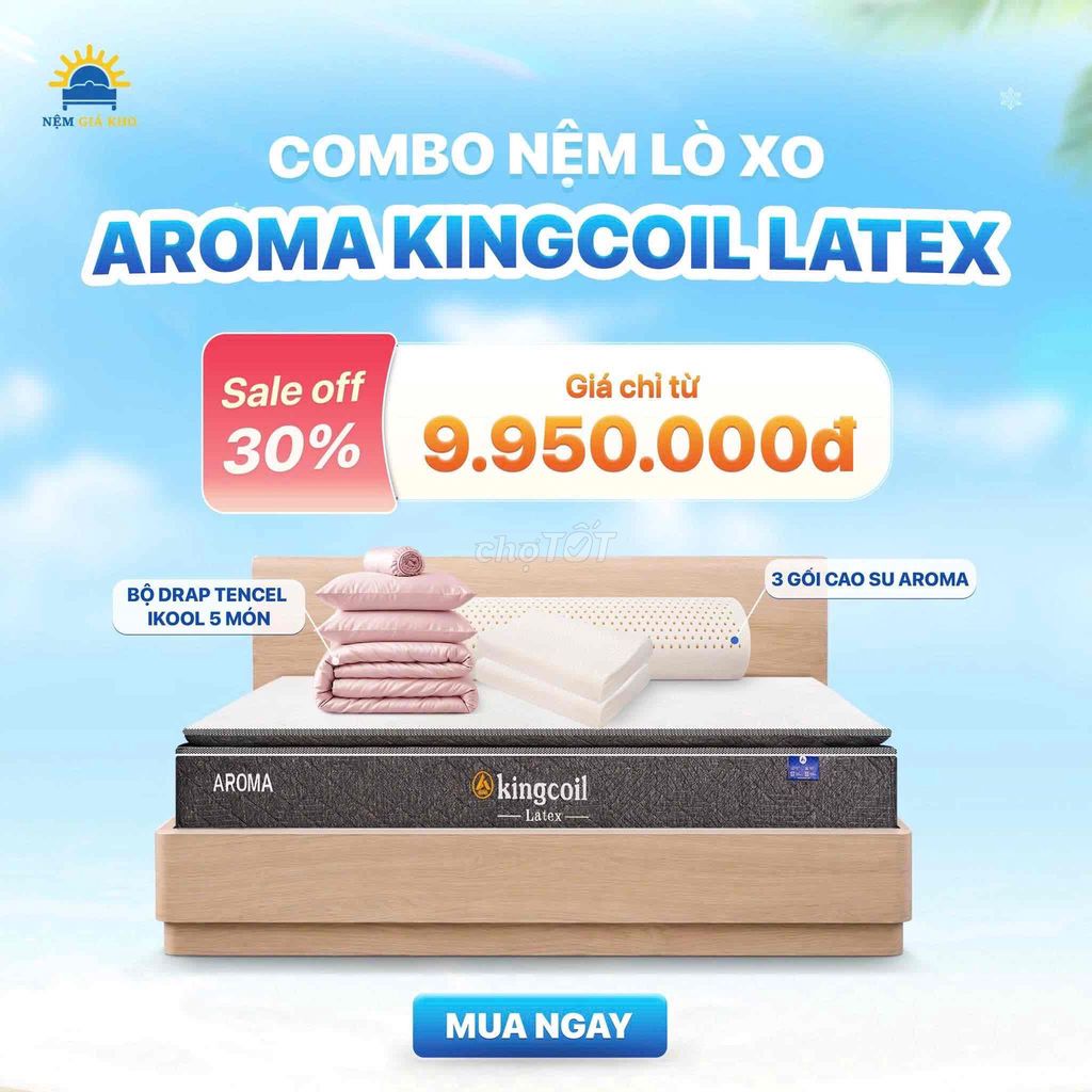 Nệm Aroma Kingcoil Latex. Mua bán Giường, chăn ga gối nệm tại Quận Thốt Nốt Cần Thơ được đăng bởi Nệm Giá Kho Thốt Nốt hình 1