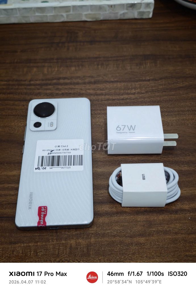 Xiaomi Civi 2 5G 8/256 Trắng sạc 67w có ship COD. Mua bán Điện thoại tại Quận Hoàng Mai Hà Nội được đăng bởi Trần Ngọc Hiếu hình 1