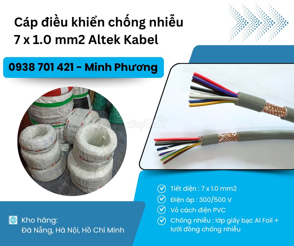 Cáp điều khiển Altek Kabel 7 lõi. Mua bán Đồ chuyên dụng, Giống nuôi trồng tại Quận 6 Tp Hồ Chí Minh được đăng bởi Huyền Altek Kabel hình 1