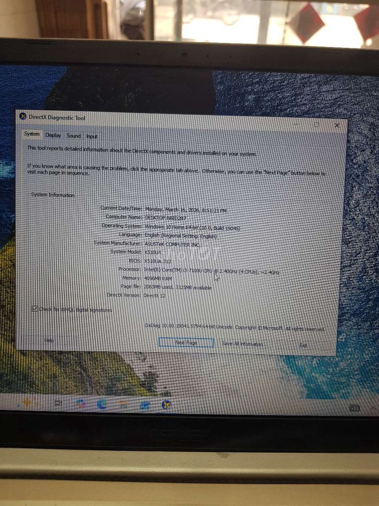 Asus Vivobook X510 i3-7100U 4GB 128h. Mua bán Laptop tại Quận Tân Phú Tp Hồ Chí Minh được đăng bởi Lơi hình 1