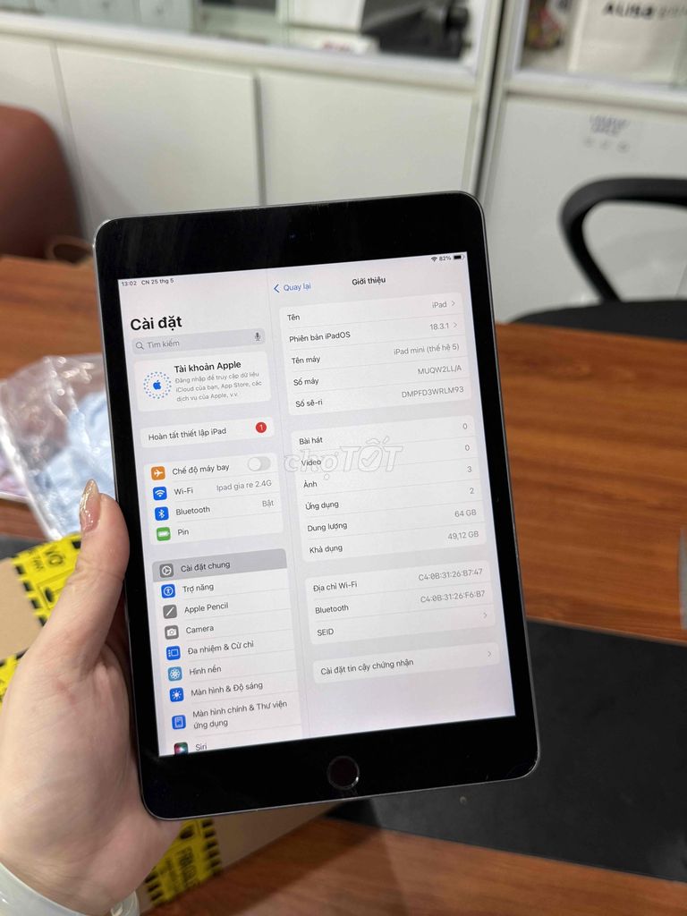 pass mini5 64G nguyên zin. Mua bán Máy tính bảng tại Quận Hoàng Mai Hà Nội được đăng bởi Lã Bình iPad hình 3