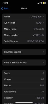 Apple iPhone Xs 256GB Đã sử dụng