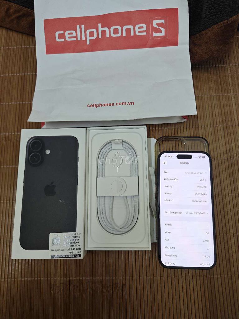 iPhone 16 Đen 128GB Quốc Tế - Đã Sử Dụng. Mua bán Điện thoại tại Thị xã Từ Sơn Bắc Ninh được đăng bởi Khương Mạnh Quý hình 1