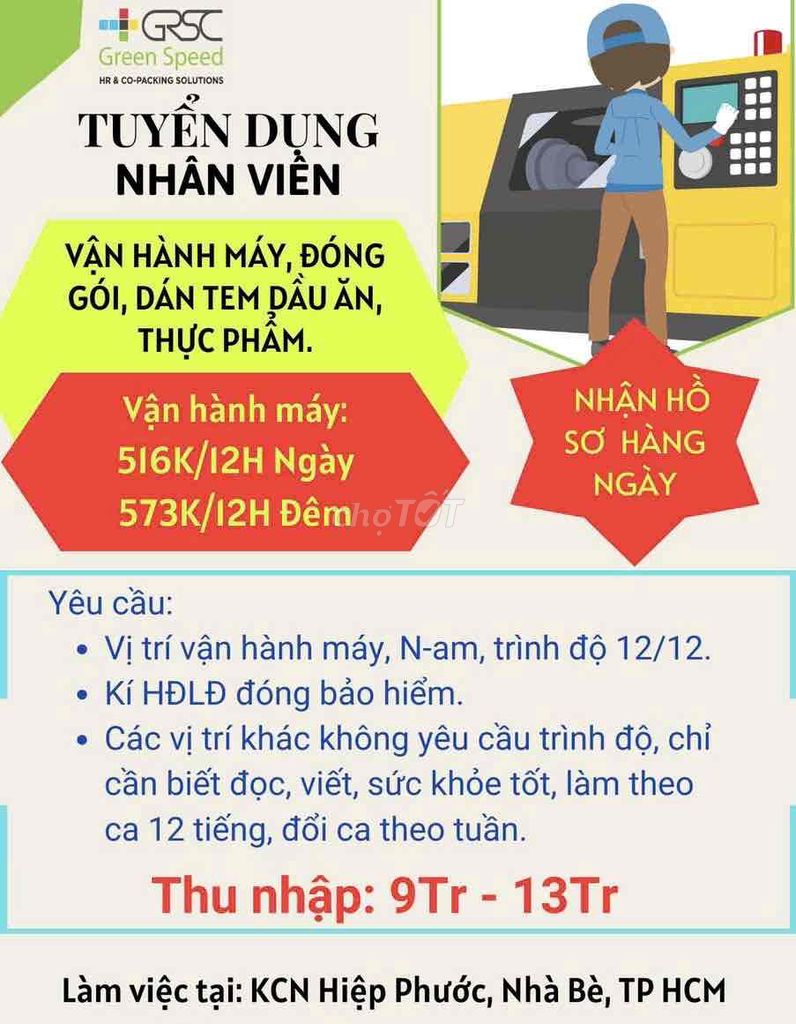 tuyển 30 nhân đóng gói dán tem thực phẩm