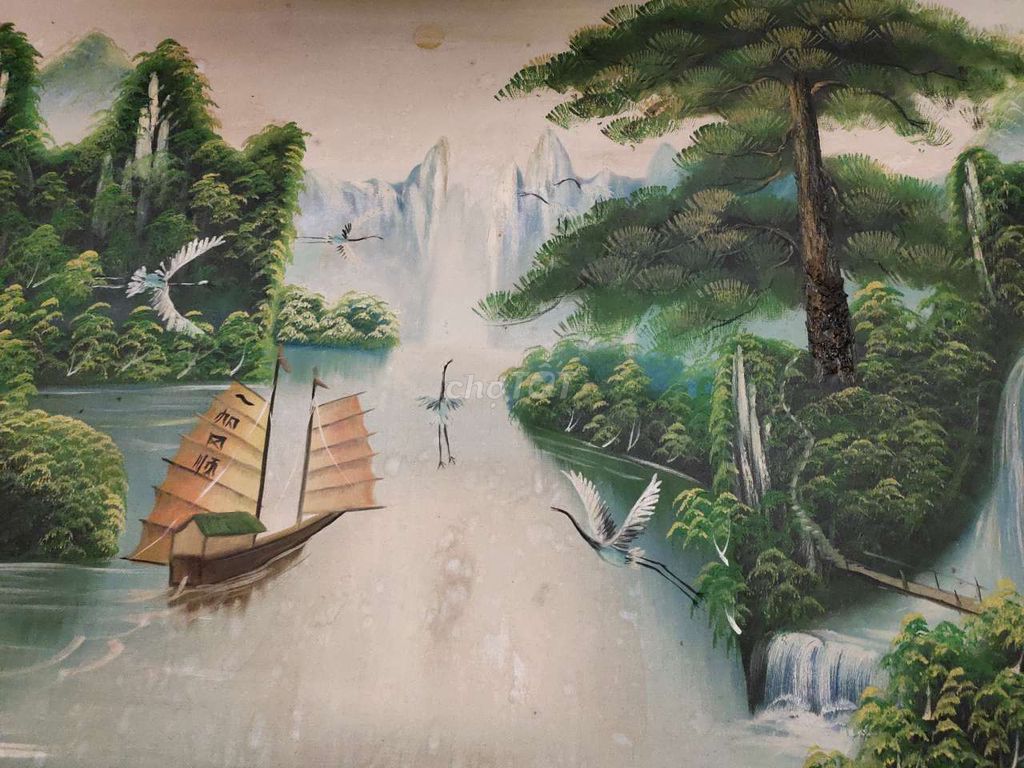 Bán bức tranh cổ xưa phong cảnh đẹp có hồn