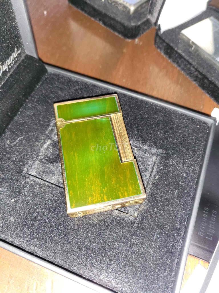 Bật lửa ST Dupont Men gỗ Xanh Cực keng