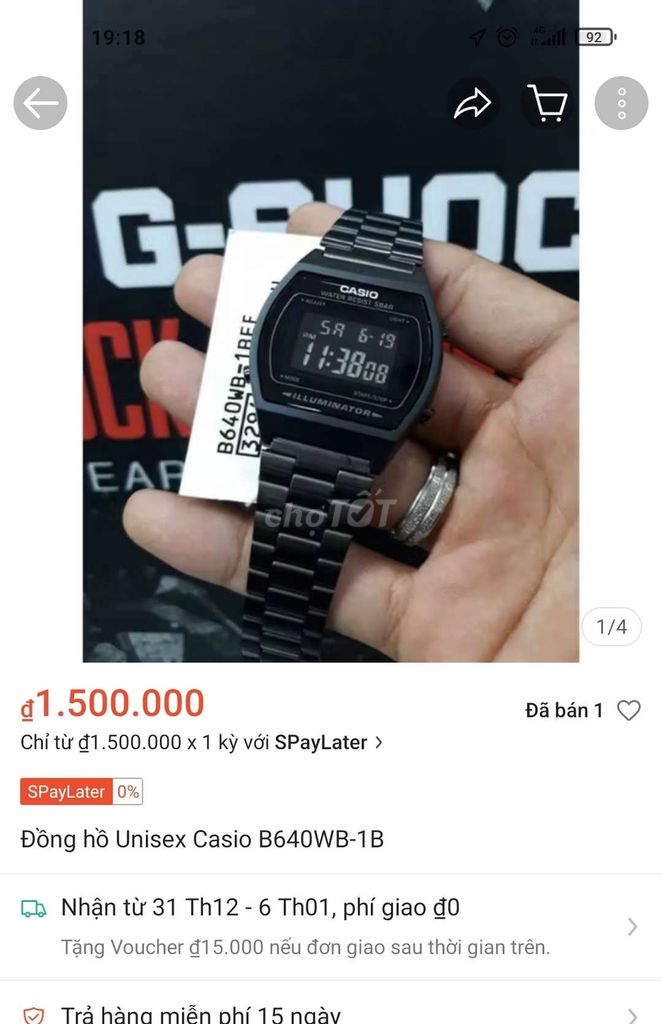 Đồng hồ casio B640