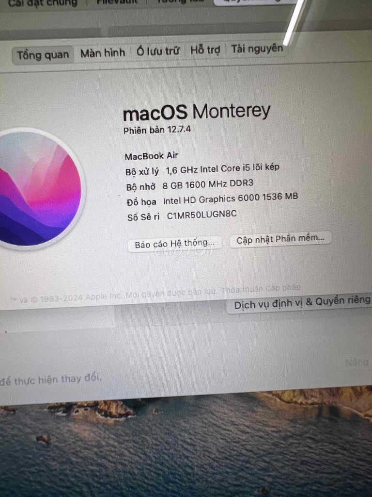 Apple MacBook Air i5 13.3 inch 8GB/251GB. Mua bán Laptop tại Quận Bình Thạnh Tp Hồ Chí Minh được đăng bởi APOLLO hình 1