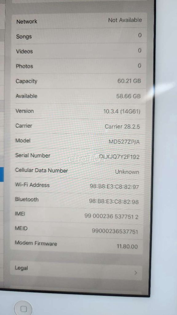 Máy tính bảng Ipad gen 4 bypass