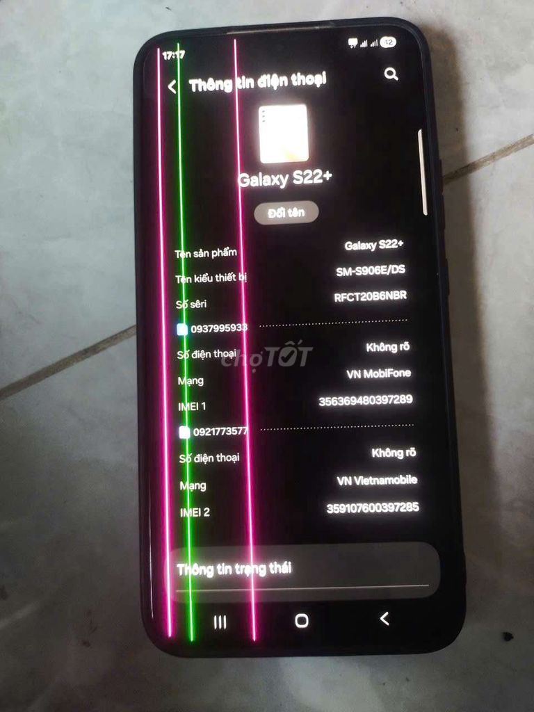 Samsung Galaxy S22+ Màn hình sọc. Mua bán Điện thoại tại Thành phố Biên Hòa Đồng Nai được đăng bởi Voong Vinh Phu hình 1