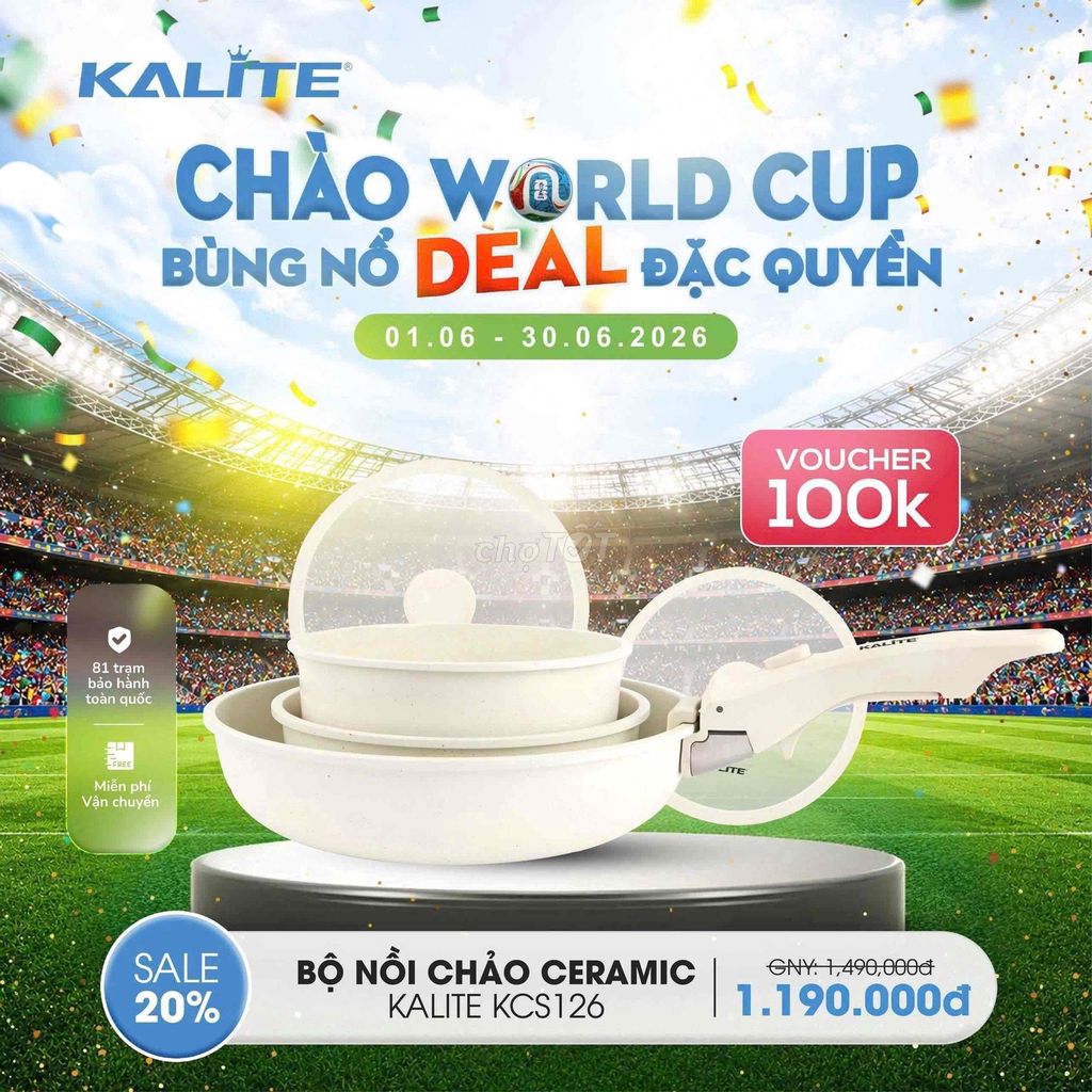 Bộ nồi chảo KALITE KCS126 Gốm sứ. Mua bán Dụng cụ nhà bếp tại Quận Bình Tân Tp Hồ Chí Minh được đăng bởi Gia dụng giá rẻ Kiểm hàng thoải mái  hình 1