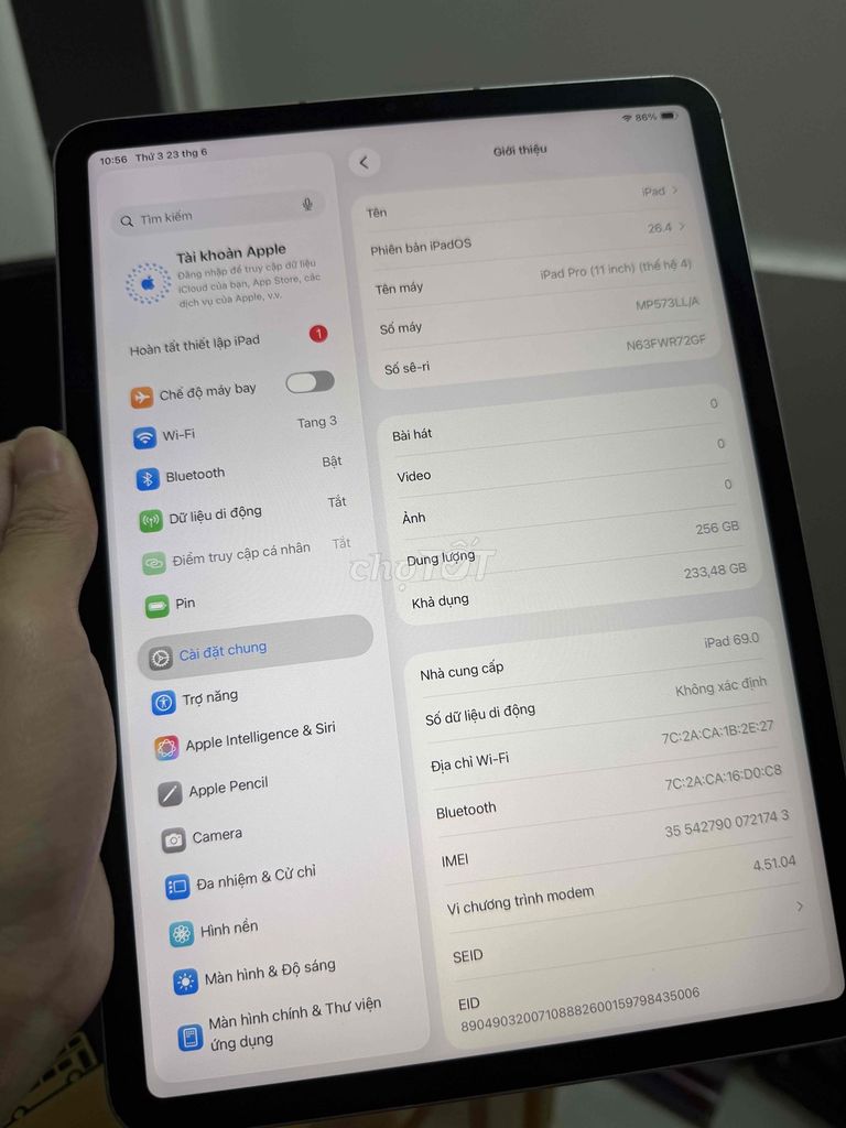 Apple iPad Pro M2 11 inch 5G 256GB Bạc. Mua bán Máy tính bảng tại Quận Bình Thạnh Tp Hồ Chí Minh được đăng bởi Lương hình 1