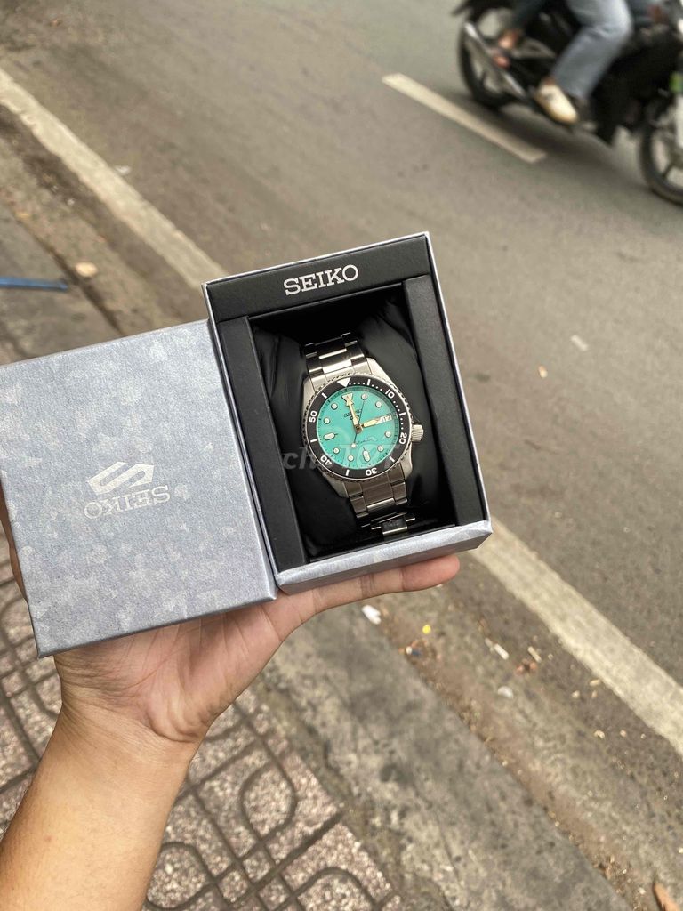 Seik o 5  Dia xanh tiffany zin  Máy automatic 4r36