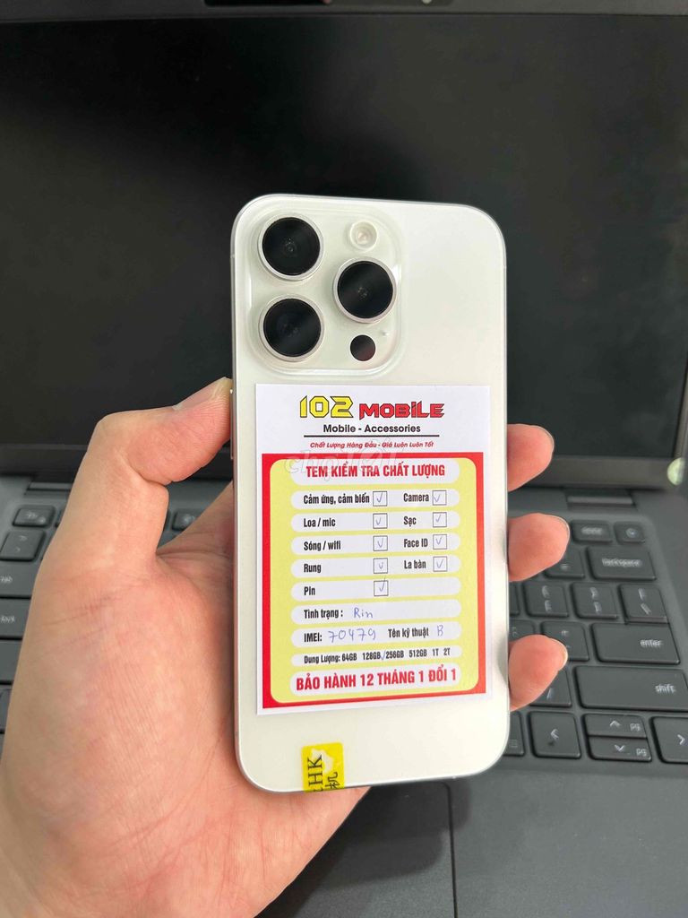 iPhone 15 Pro 128GB Trắng máy đẹp keng net. Mua bán Điện thoại tại Thành phố Buôn Ma Thuột Đắk Lắk được đăng bởi Nguyễn Hoàng hình 1