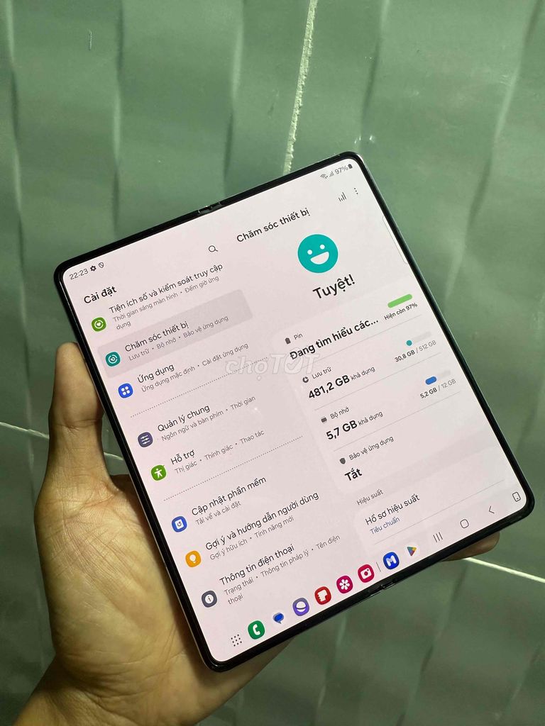 galaxy zfold 5 ram 12gb bộ nhớ 512gb