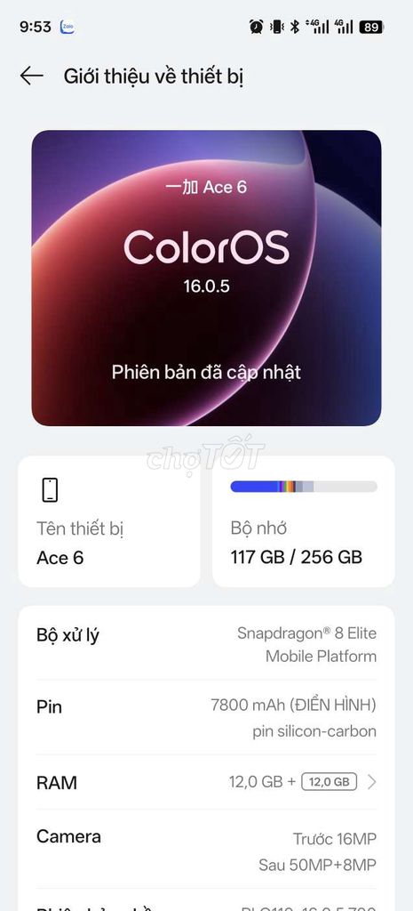 OnePlus Ace 6 256GB Bạc giao lưu Xiaomi. Mua bán Điện thoại tại Quận 7 Tp Hồ Chí Minh được đăng bởi Nguyễn Hồng Minh Hoàng hình 1