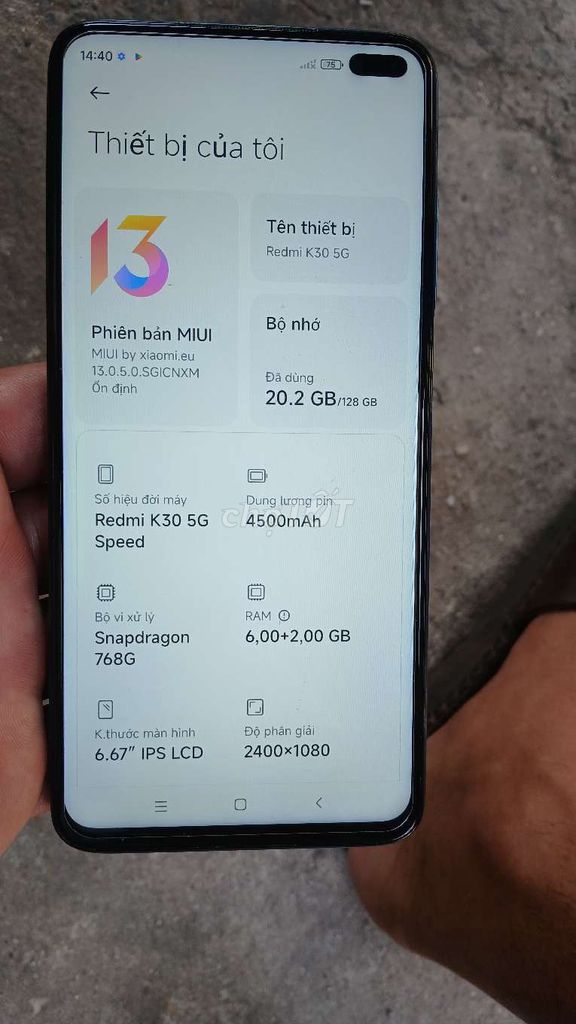 Xiaomi Redmi K30 5G  128GB. Mua bán Điện thoại tại Quận 12 Tp Hồ Chí Minh được đăng bởi chi loan hình 1
