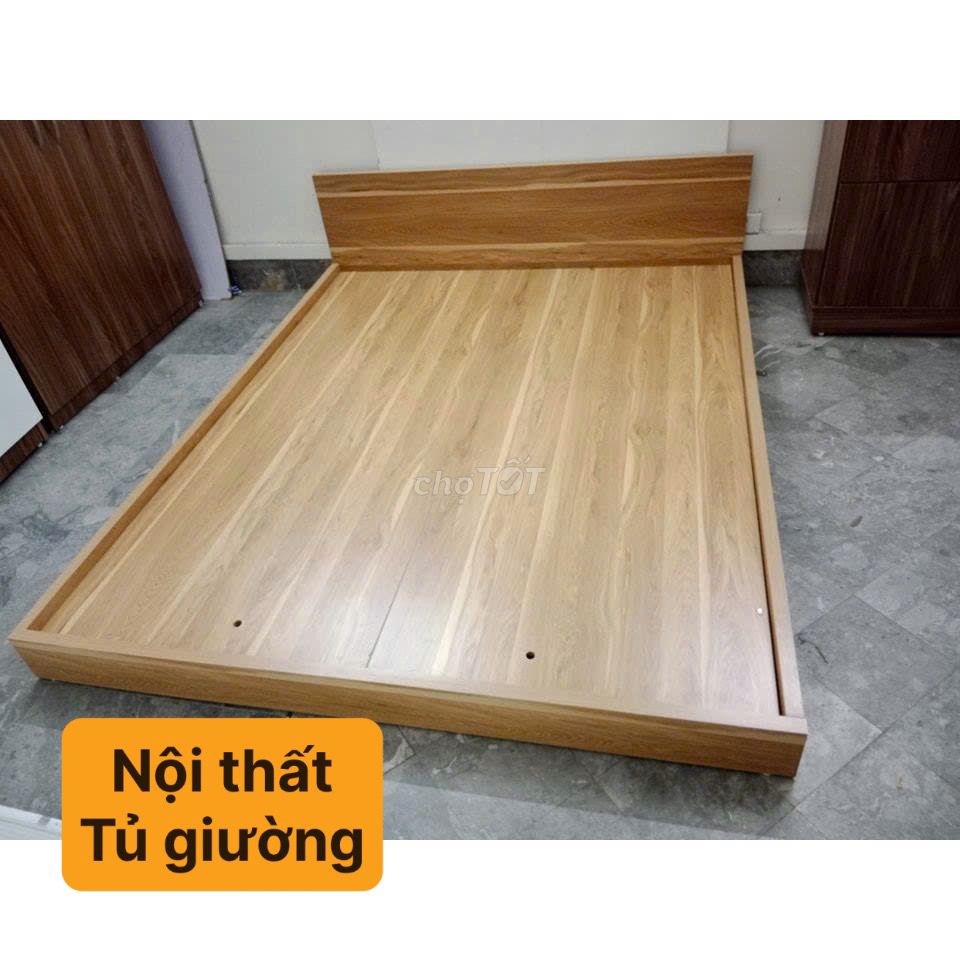 Giường GỖ MDF lõi xanh chân cao 12cm