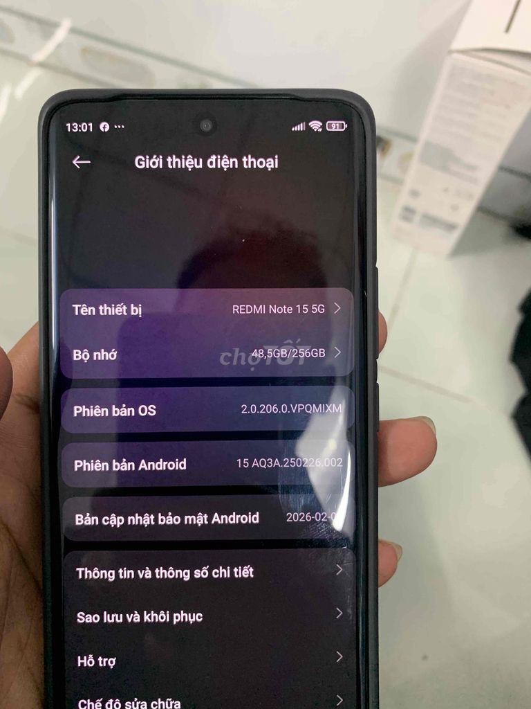 Xiaomi Redmi Note 15 5G 256GB Đen. Mua bán Điện thoại tại Huyện Bình Chánh Tp Hồ Chí Minh được đăng bởi Thach thây hình 1