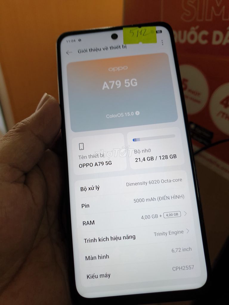 Oppo A79 5G 128GB Đen. Mua bán Điện thoại tại Huyện Thanh Trì Hà Nội được đăng bởi phụ kiện  hình 1