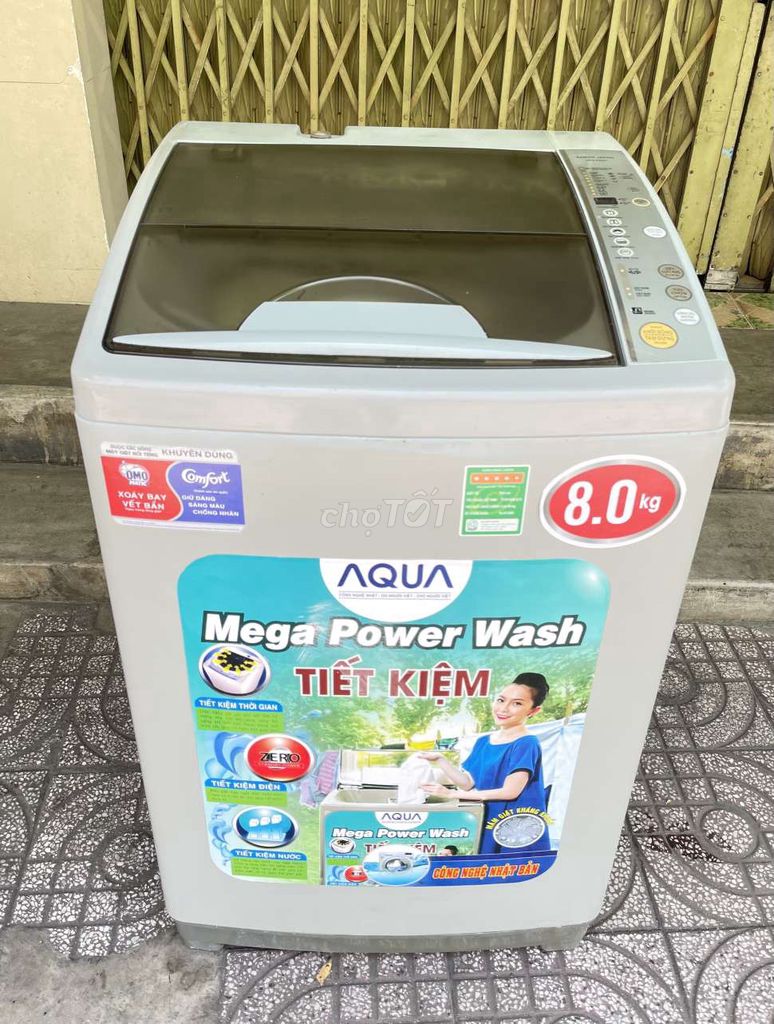 Máygiặt Sanyo Aqua 8.0 kg giặt vắt êm nhẹ ₫iện