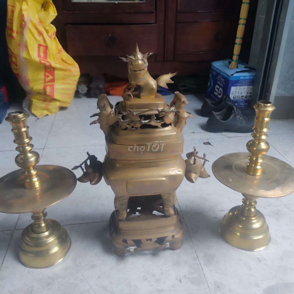 Bộ lư đồng 53cm Vàng đồng 9kg