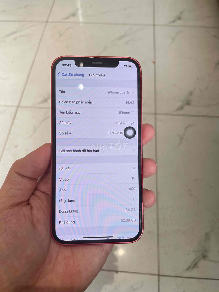 iphone 12 quốc tế, rin 100% ios thấp rất hiếm. Mua bán Điện thoại tại Thành phố Huế Thừa Thiên Huế được đăng bởi út  hình 1