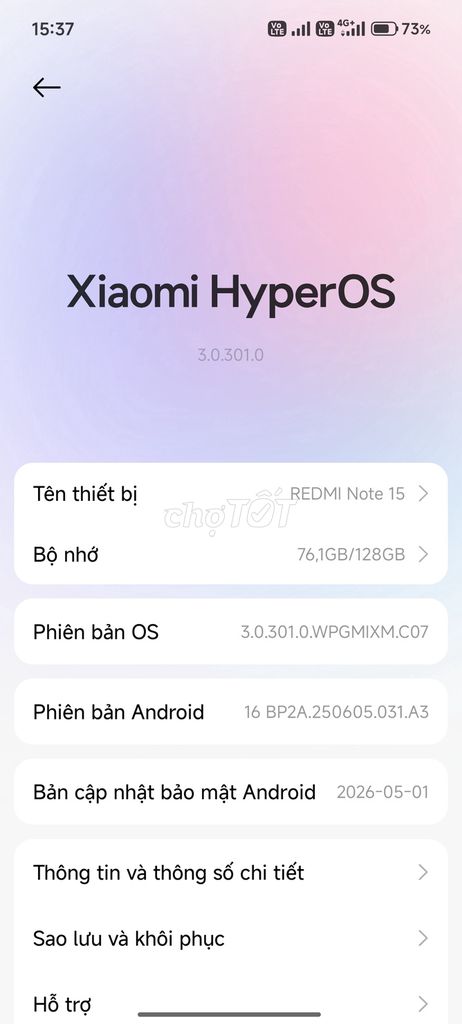 Xiaomi Redmi Note 15 128GB HyperOS. Mua bán Điện thoại tại Quận Cẩm Lệ Đà Nẵng được đăng bởi vu nguyen hình 1