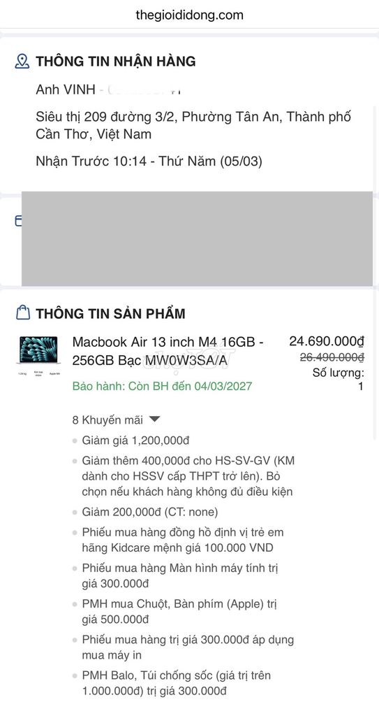 Apple Macbook Air M4 13 inch 16GB/256GB. Mua bán Laptop tại Quận Ninh Kiều Cần Thơ được đăng bởi Design Vinh hình 1