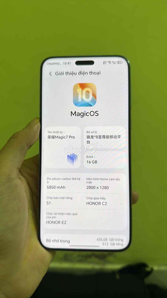 Honor Magic7 Pro 512GB Xanh nhạt. Mua bán Điện thoại tại Quận 12 Tp Hồ Chí Minh được đăng bởi Quốc An hình 1