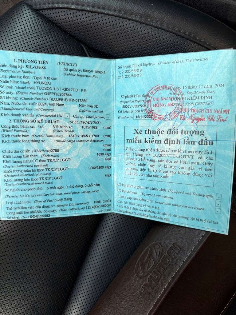 Hyundai Tucson 2024 1.6 T-GDI 25087 km. Mua bán Ô tô tại Quận Bình Thạnh Tp Hồ Chí Minh được đăng bởi Văn Hùng OTO hình 11