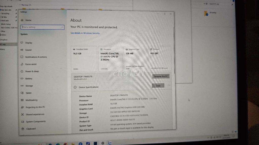 Apple Macbook Pro 2015 i7 16GB/1TB Bạc. Mua bán Laptop tại Huyện Châu Thành Bến Tre được đăng bởi Huy hình 1