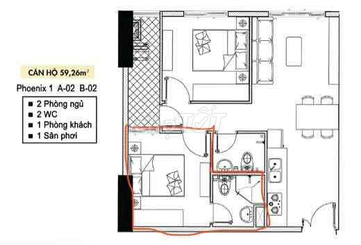 Rent · 2 bd · 60 м² · Quận 8, ул. Cao Lỗ