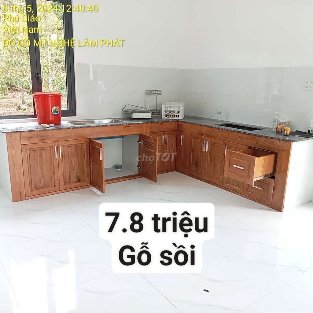 Nhận đóng bếp dưới gỗ sồi