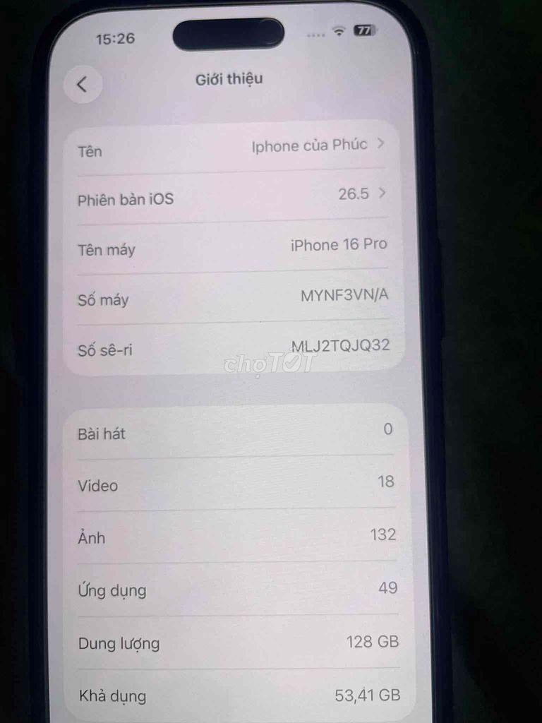 Apple iPhone 16 Pro 128GB Sa mạc Việt Nam. Mua bán Điện thoại tại Huyện Phù Cát Bình Định được đăng bởi Phúc Nguyễn hình 1