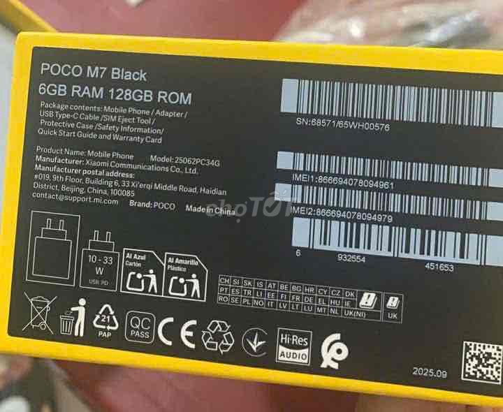 POCO M7 128GB Đen Mới. Mua bán Điện thoại tại Quận Hải Châu Đà Nẵng được đăng bởi hữu lộc hình 1