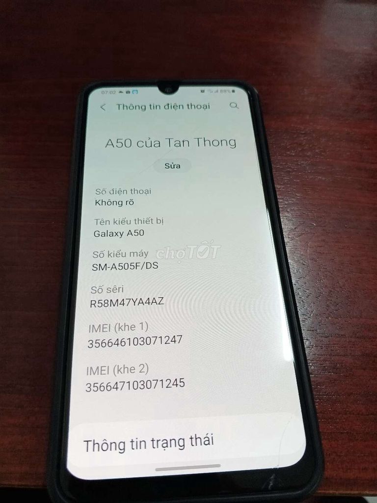 Samsung Galaxy A50 64GB Đã sử dụng. Mua bán Điện thoại tại Huyện Thoại Sơn An Giang được đăng bởi Phạm Thông hình 1