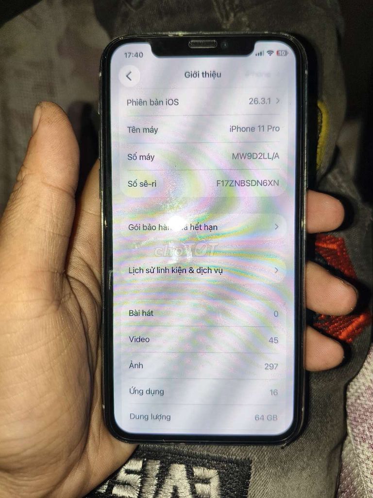 iPhone 11 Pro 64GB Bạc Đã sử dụng. Mua bán Điện thoại tại Huyện Châu Phú An Giang được đăng bởi Nhật Hiền hình 1