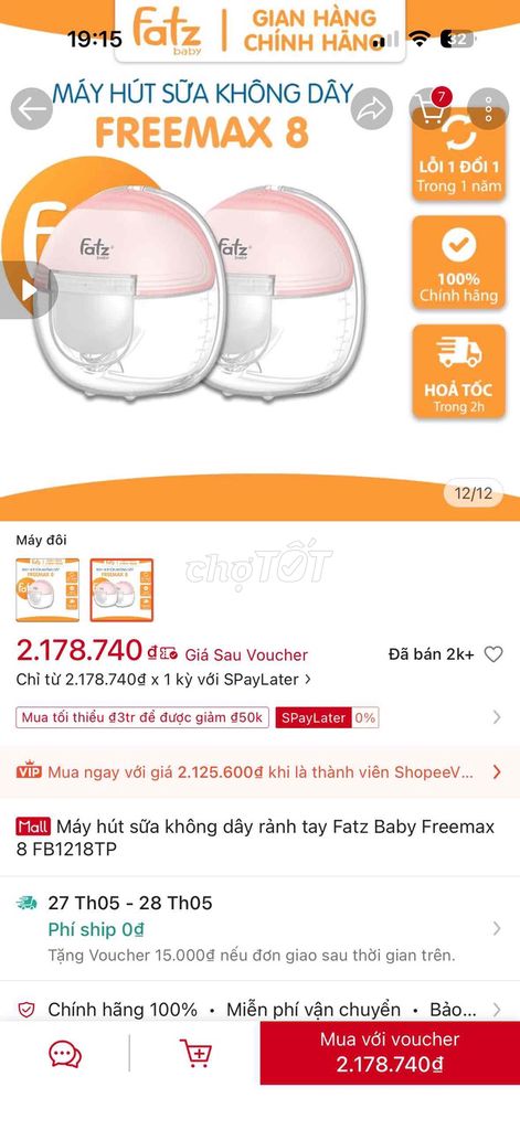 Máy hút sữa Fatz Freemax 8 Hồng. Mua bán Mẹ và bé tại Quận 4 Tp Hồ Chí Minh được đăng bởi Mai hình 1
