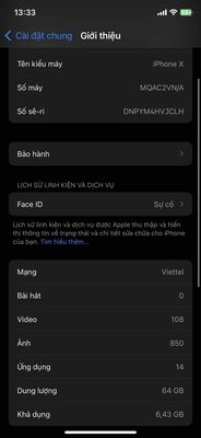 iphone X VN/A mất faceid nhận gl. Mua bán Điện thoại tại Thành phố Biên Hòa Đồng Nai được đăng bởi HH