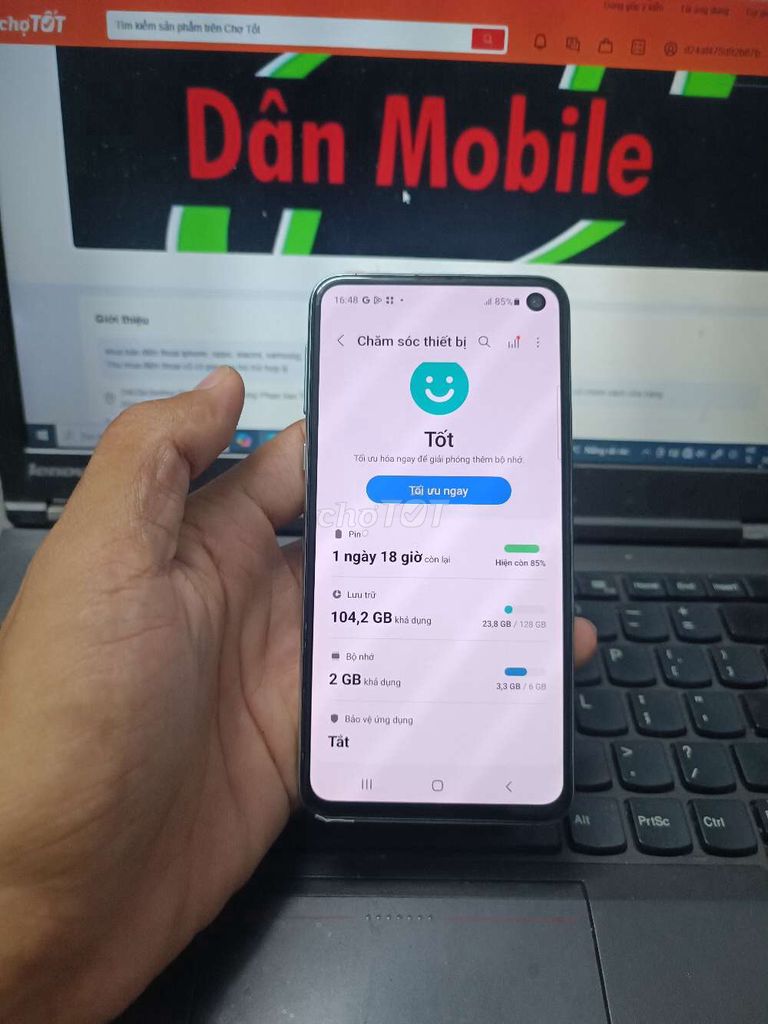SAMSUNG S10E 6GB.128GB MÀN ZIN ĐẸP HÔNG ÁM 2 SIM. Mua bán Điện thoại tại Quận Bình Thạnh Tp Hồ Chí Minh được đăng bởi Dân Mobile hình 2