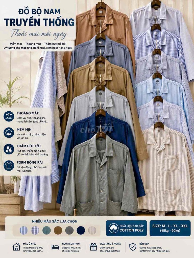 Đồ bộ nam Kata silk, silk nhiều màu size M-XXL. Mua bán Quần áo tại Thành phố Long Xuyên An Giang được đăng bởi Pijama trung niên  hình 1
