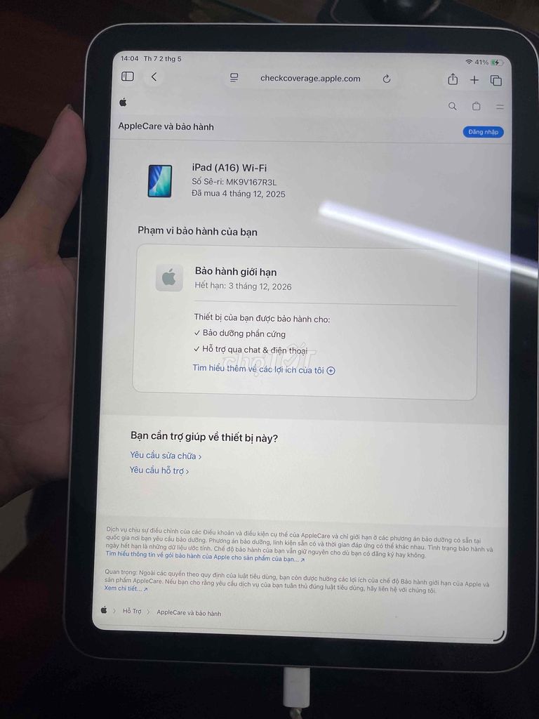 Apple iPad A16 128GB Bạc Đã dùng. Mua bán Máy tính bảng tại Quận Bình Thạnh Tp Hồ Chí Minh được đăng bởi sơn lê hình 1
