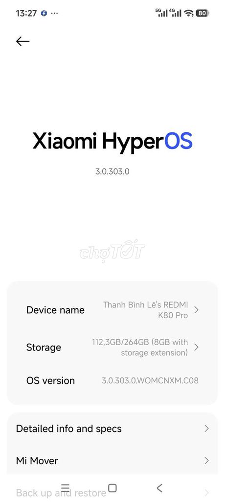Xiaomi Redmi K80 Pro Đen 12/256 pin 99 máy đẹp. Mua bán Điện thoại tại Huyện Đông Anh Hà Nội được đăng bởi Lê Thanh Bình hình 1