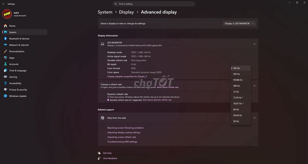 Màn hình EDRA EGM24F 144Hz IPS. Mua bán Phụ kiện (Màn hình, Chuột...) tại Quận Ninh Kiều Cần Thơ được đăng bởi Hong khanh  hình 1