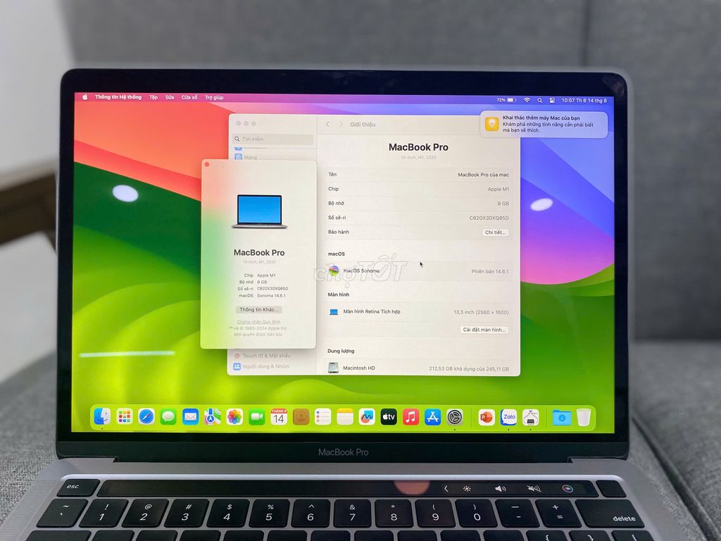 Macbook Pro 13inch Chip M1 Ram 8Gb SSD 256Gb. Mua bán Laptop tại Quận 10 Tp Hồ Chí Minh được đăng bởi Lapvn hình 1
