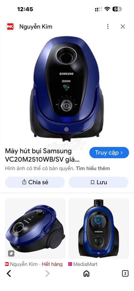Máy hút bụi Samsung VC20M2510WB/SV. Mua bán Thiết bị vệ sinh, nhà tắm tại Thành phố Huế Thừa Thiên Huế được đăng bởi facebook Giảng Hán Quốc hình 1