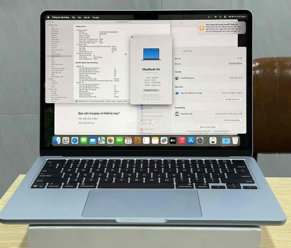 MacBook Air M4 13 inch 16GB/256GB Pin 100 Sạc 9L. Mua bán Laptop tại Quận 5 Tp Hồ Chí Minh được đăng bởi Phan Thế Phong  hình 1