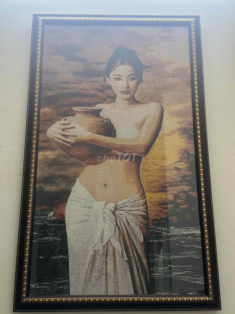 Tranh đính đá thủ công 80x60 cm khung sẵn. Mua bán Đồ sưu tầm, đồ cổ tại Quận Tân Bình Tp Hồ Chí Minh được đăng bởi Ngân Nguyễn hình 1